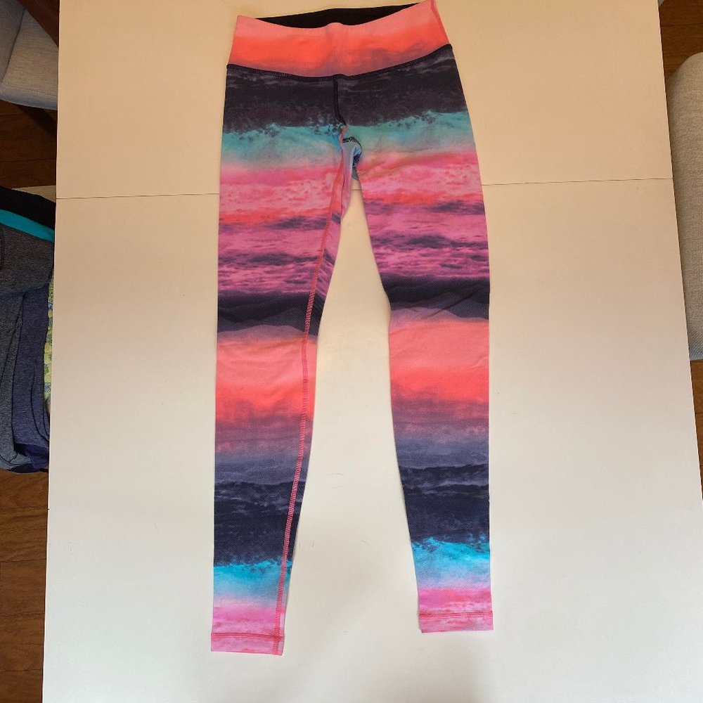 Lululemon Leggings Long Size 6 Sunset Pink Gray Teal Peach Orange